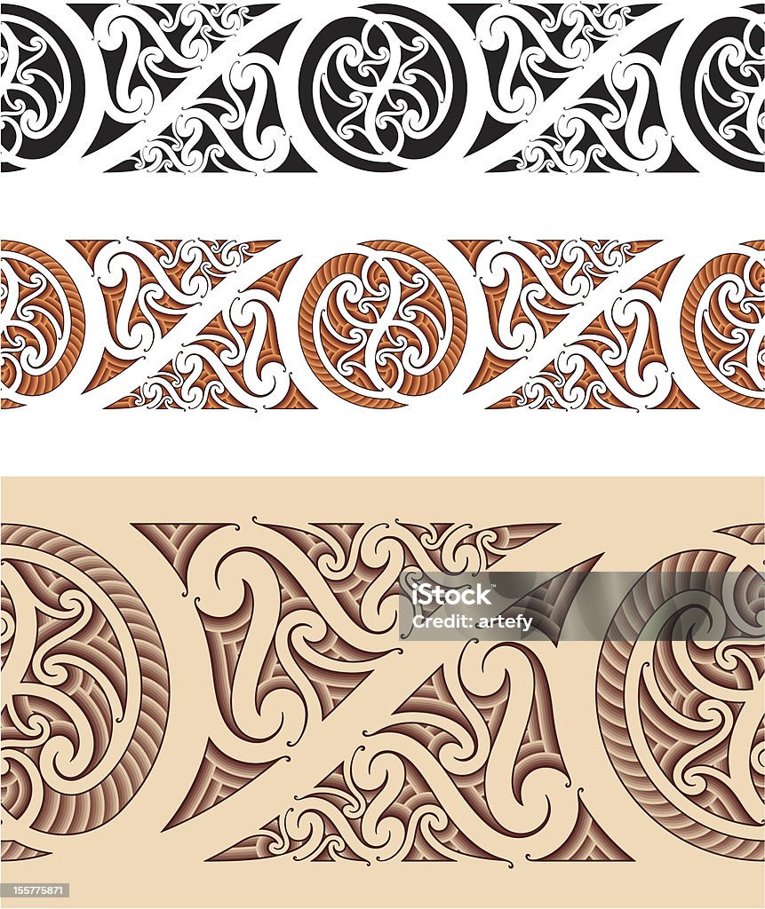 Motif sans couture de style Maori - clipart vectoriel de Art libre de droits