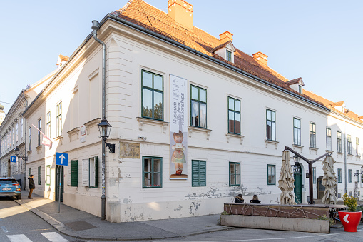 Zagreb, Croatia - January 06, 2020: Building of Broken Relationships Museum in Zagreb, Croatia.