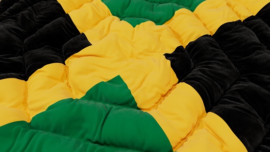 Jamaica Flag High Details Wavy Background
