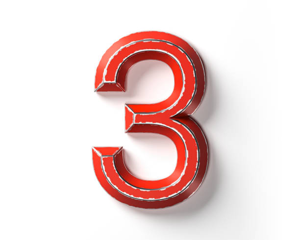 istock Digits made of red painted metal with scratched borders 1557768716