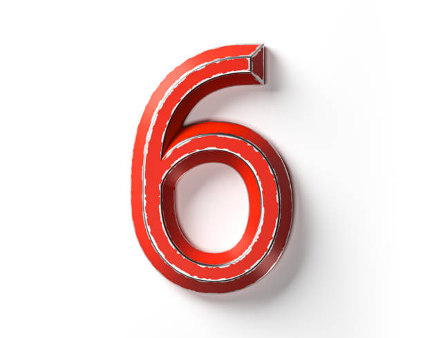 istock Digits made of red painted metal with scratched borders 1557768923