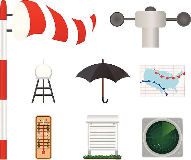 Vector illustration of Meteorology Iconography