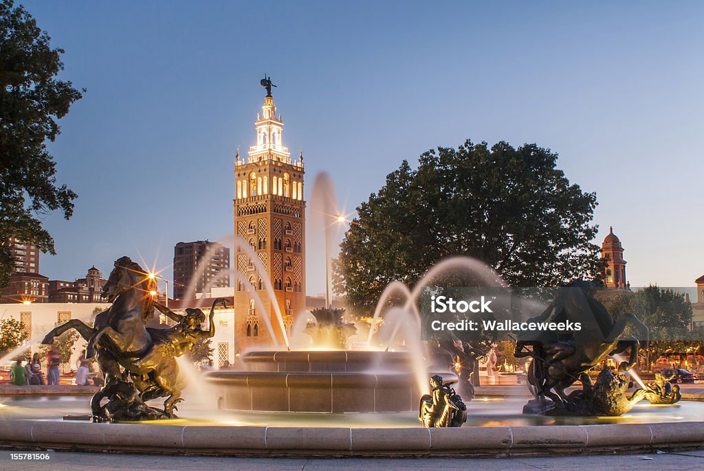 Kansas City Missouri Fountain at Country Club Plaza J.C. Nichols Memorial Fountain, by Henri-L Missouri Stock Photo