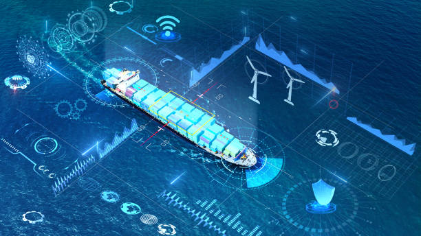 istock AI technology Cargo Container Ship. Tehcnology Global Logistics international delivery concept, World map logistic and supply chain network distribution Container Ship running to customs ocean concept 1557841866