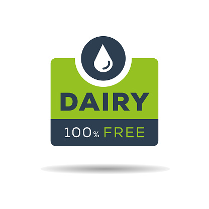 (Dairy free) label sign, vector illustration.