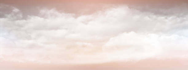 istock Sweet sky and white soft clouds floated in the sky on a clear day. Beautiful air and sunlight with beige cloud scape colorful. Sunset sky for background. Beige sky vector illustration. 1557889266