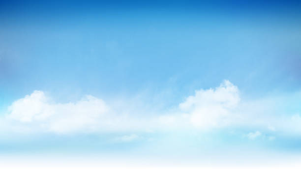 istock Blue sky and white soft clouds floated in the sky on a clear day. Beautiful air and sunlight with cloud scape colorful. Sunset sky for background. 1557892429