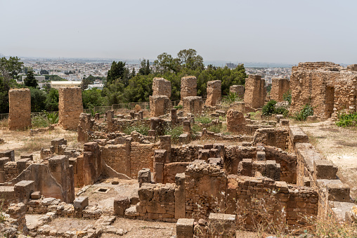 Byrsa in Carthage Tunisia. Byrsa was a walled citadel above the Phoenician harbour in ancient Carthage, Tunisia. Urban Phases of the hill of Byrsa.