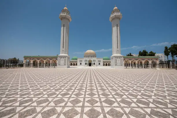 The Bourguiba mausoleum in Monastir, Tunisia. It is a monumental grave in Monastir, Tunisia, containing the remains of former president Habib Bourguiba, the father of Tunisian independence, who died on April 6, 2000