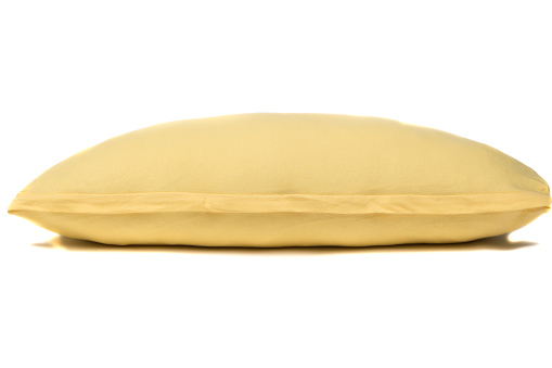Yellow Pillow isolated on White Background