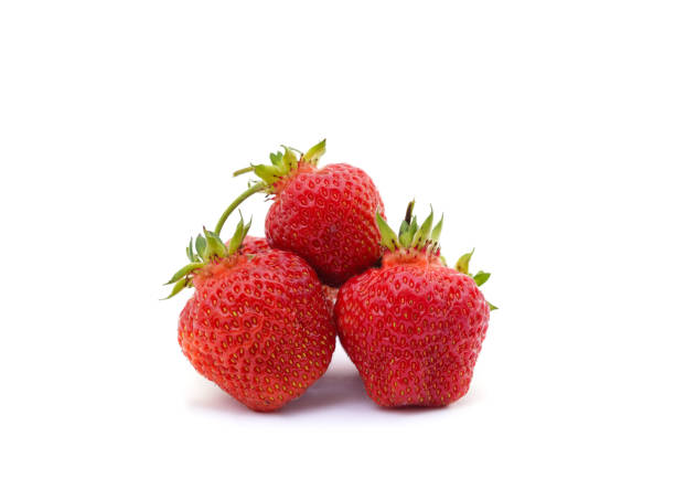 istock Ripe strawberry with leaves. 1557934825