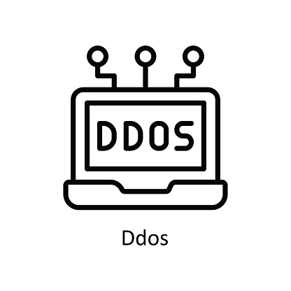 Ddos Vector  outline Icon Design illustration. Cyber security  Symbol on White background EPS 10 File
