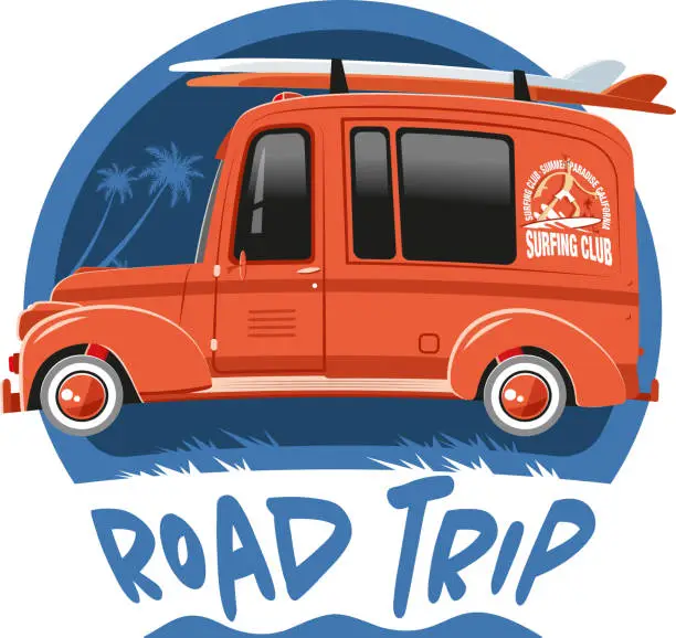 Vector illustration of ROAD TRIP