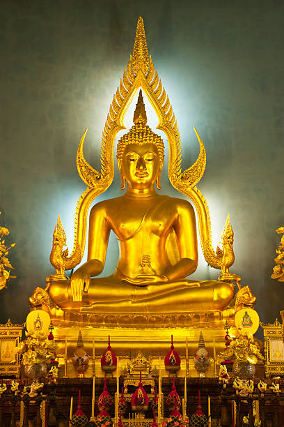 istock Golden Buddha Statue in Wat Benchamabophit ,Bangkok Thailand 155796331