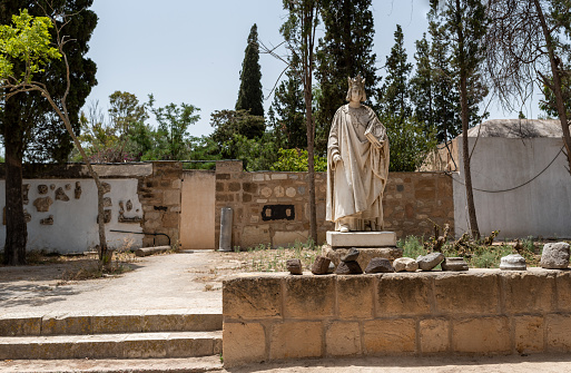 Carthage, Tunisia - June 15, 2019: Broken Monument and Statue in Carthage National Museum in Tunisia.