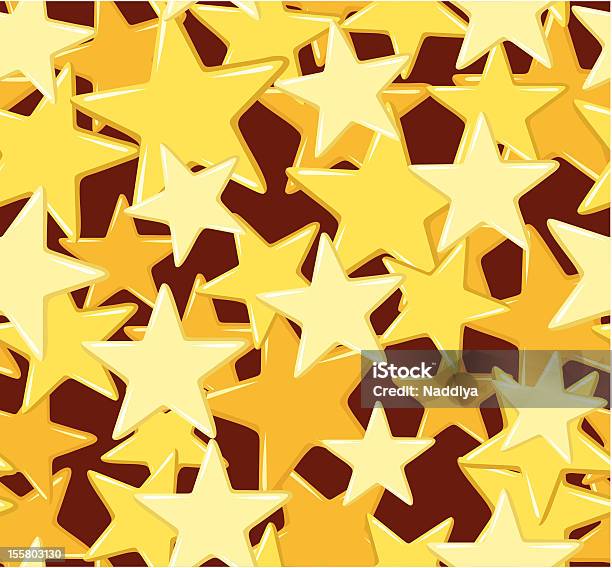 Vetores de Sem Costura Padrão Com Estrelas Douradas Ilustração Vetorial e mais imagens de Amarelo