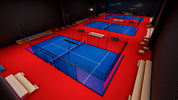 istock High angle view render of indoor padel courts in 3d 1558045218