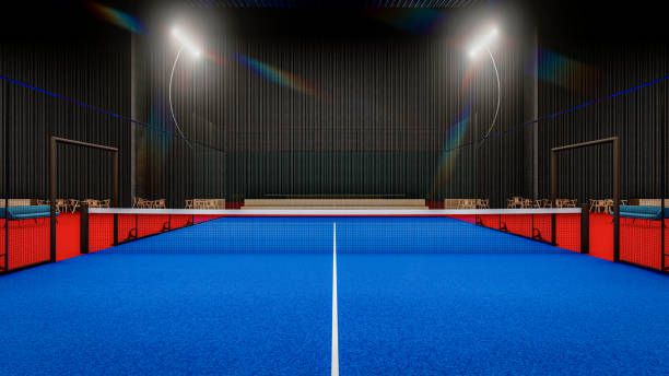 immagine digitale 3d all'interno di un campo da paddle al coperto - padel foto e immagini stock