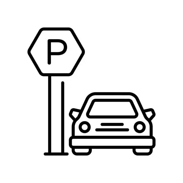 Vector illustration of Parking Outline Icon Design illustration. Map and Navigation Symbol on White background EPS 10 File