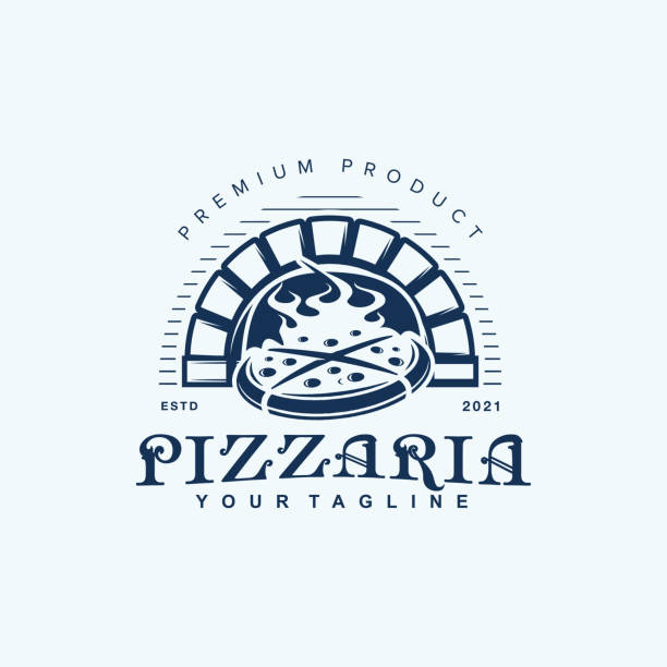 Stamp Pizza Logo Design Vector Illustration Template Idea Stamp Pizza Logo Design Vector Illustration Template Idea pizza cutter stock illustrations