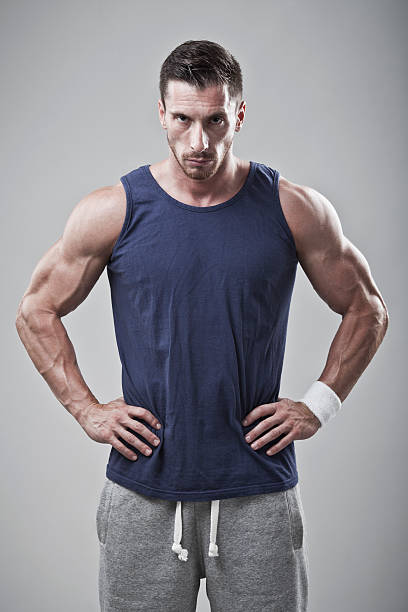 istock Muscular man in athletic shirt 155808775