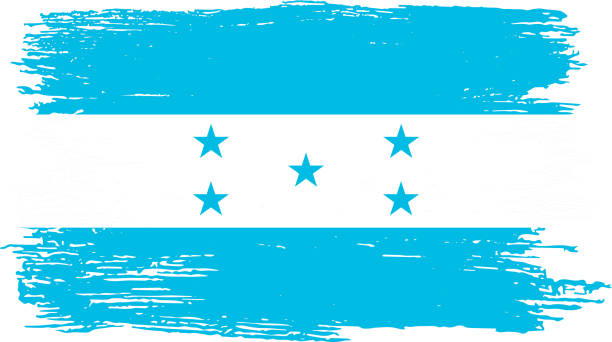 Honduras flag with brush paint textured isolated  on png or transparent background Honduras flag with brush paint textured isolated  on png or transparent background hondurian flag stock illustrations