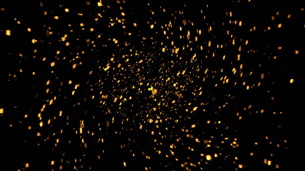 istock Confetti golden square particles abstract background. 1558098782