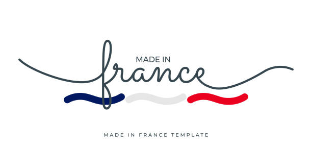 illustrations, cliparts, dessins animés et icônes de made in the france, illustration du stock d’emblème du produit - fabriqué en france