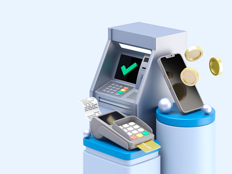 The concept of the payment method. 3D illustration