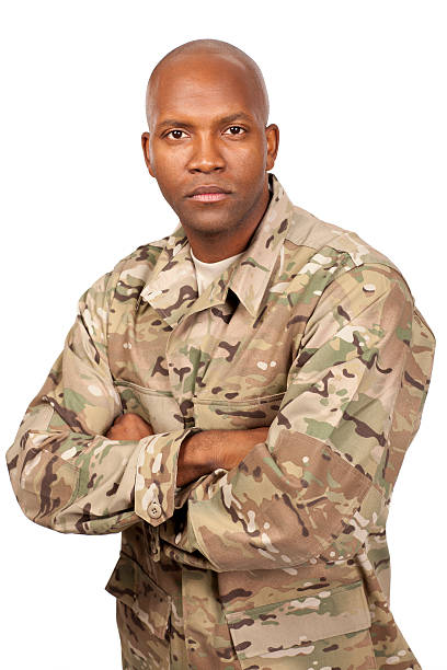 istock Serious looking serviceman with his arms crossed 155815353