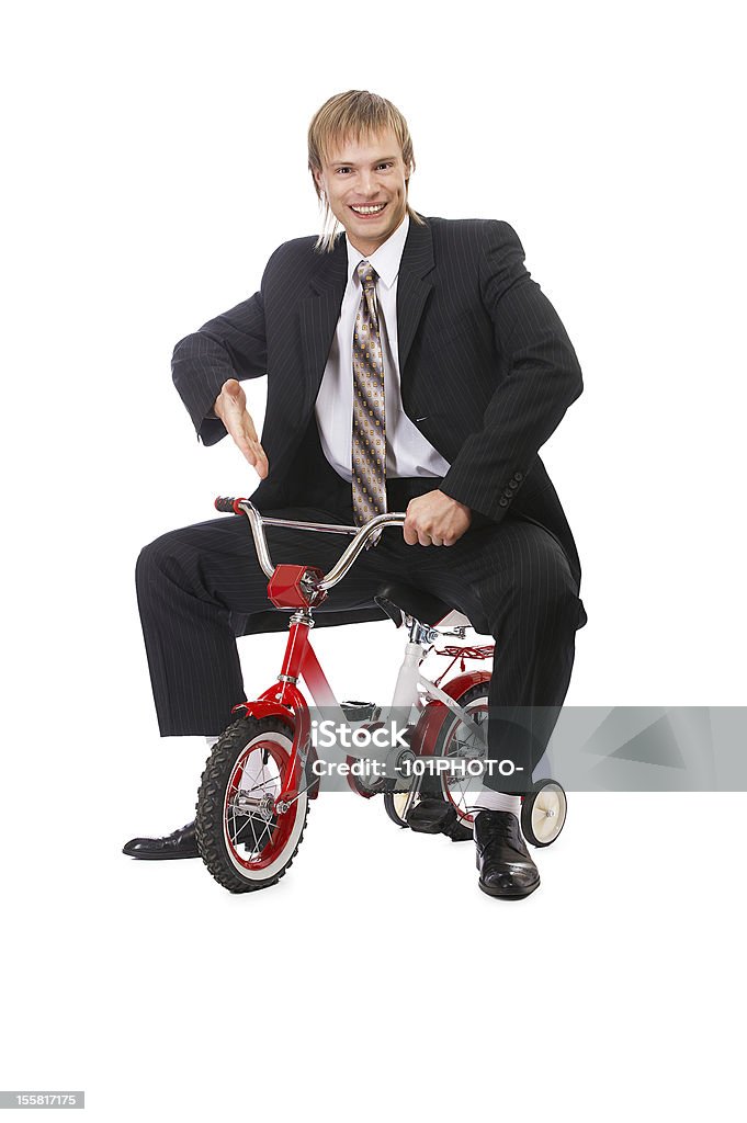 Empresário em criança de bicicleta - Foto de stock de Bicicleta royalty-free