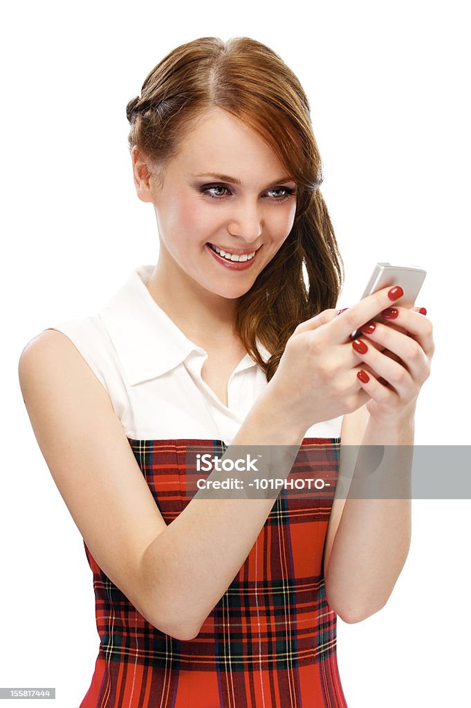 Jeune femme avec téléphone portable - Photo de Adolescence libre de droits