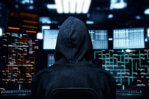 Computer hacking stock photo