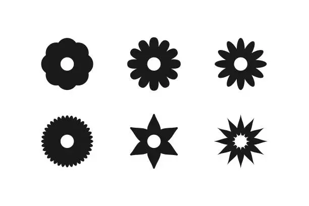 Vector illustration of Flower Icon Set.