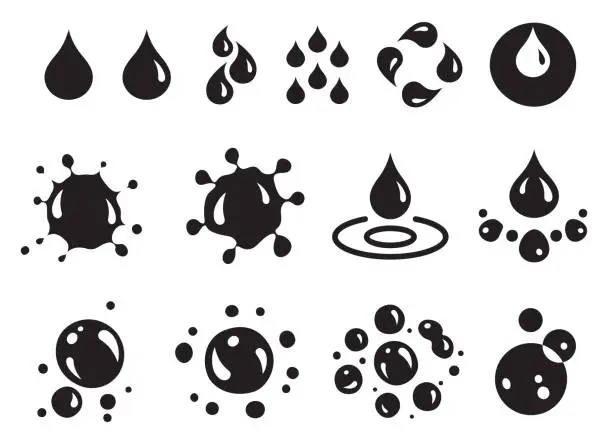 Vector illustration of Vector icon set - water elements.