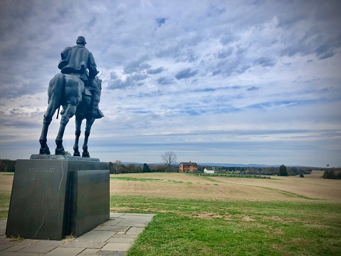 Stonewall Jackson monument overlooking Henry Hill at Manassas National Battlefield
