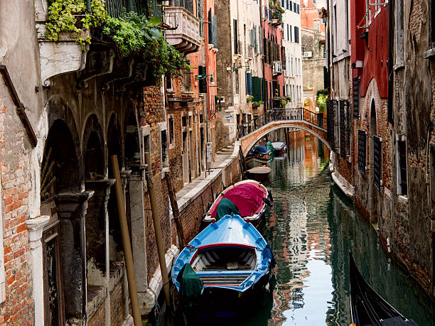 Venetian canal. Italy stock photo