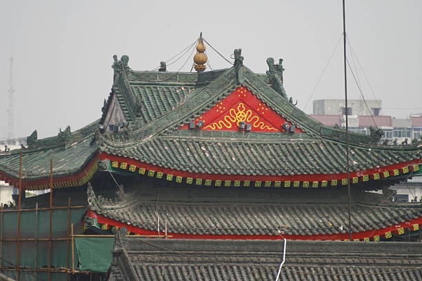 istock downtown of Xian, overlooking the rooftops 155828978