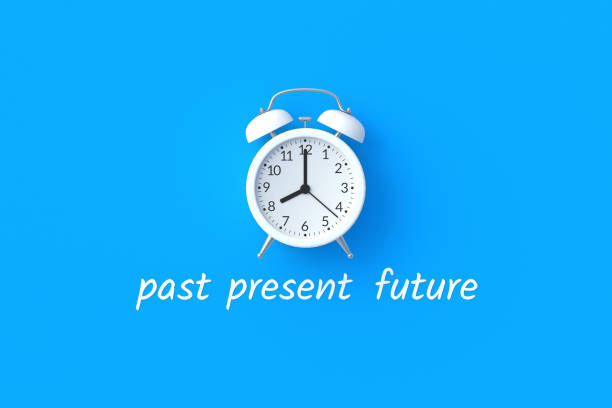 istock Inscriptions past, present, future under alarm clock. Time concept. Business planning. Countdown and deadline. 3d render 1558304899