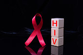 Background of HIV Red Ribbon,Medical health concept