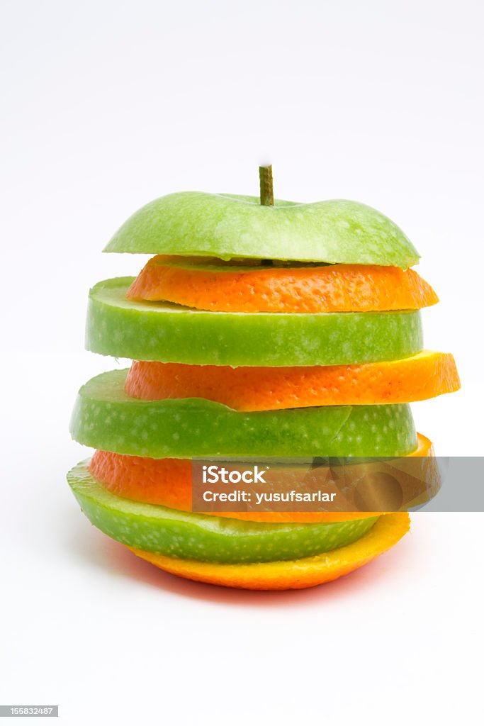 Pokrojone Jabłko i pomarańczowy Multi Witamina - Zbiór zdjęć royalty-free (Porównanie)