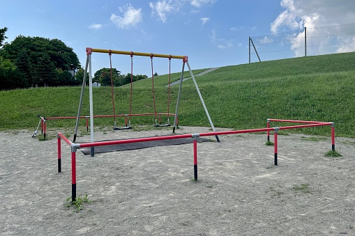Swing set in a children's park