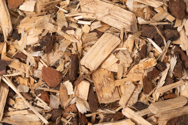 Full frame pet cage necessities Full frame top view macro shot of wood chips wood chip stock pictures, royalty-free photos & images