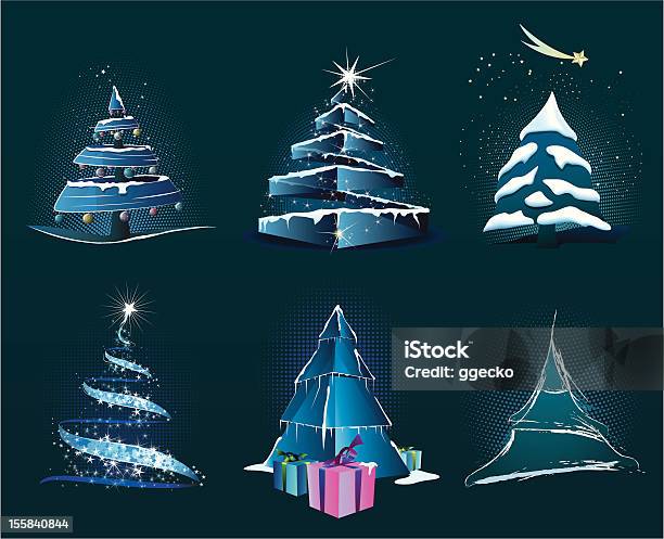 Vetores de Árvores De Natal e mais imagens de Pinheiro Azul do Colorado - Pinheiro Azul do Colorado, Vector, Abstrato
