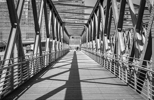 Steel bridge at Hamburg Hafencity