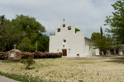 Mexican  Mission church in stuc in New Mexico, USA
