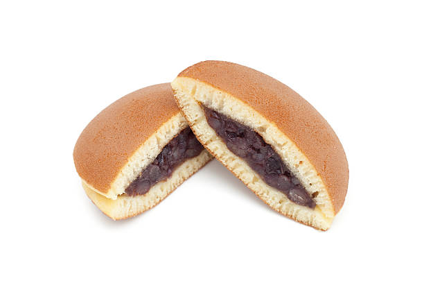 Dorayaki Dorayaki, Japanese confectionery, isolated on white background adzuki bean photos stock pictures, royalty-free photos & images