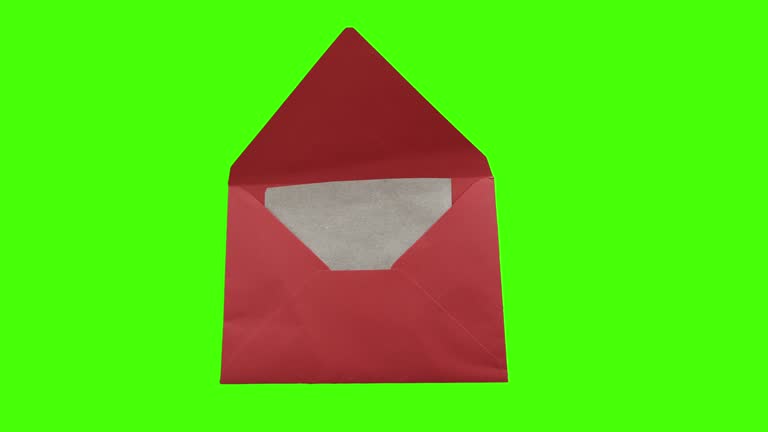 Envelope with blank note in stop motion