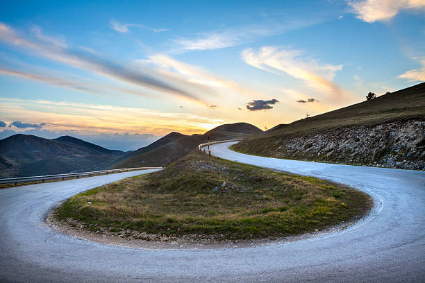 Road curve near Campo Imperatore, Abruzzi Italy