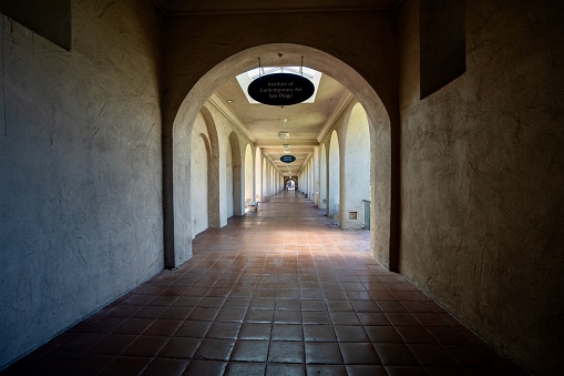San Diego, CA, USA - 07.18.2023\n- Balboa Park Walkway to Museums on a Midsummer Day